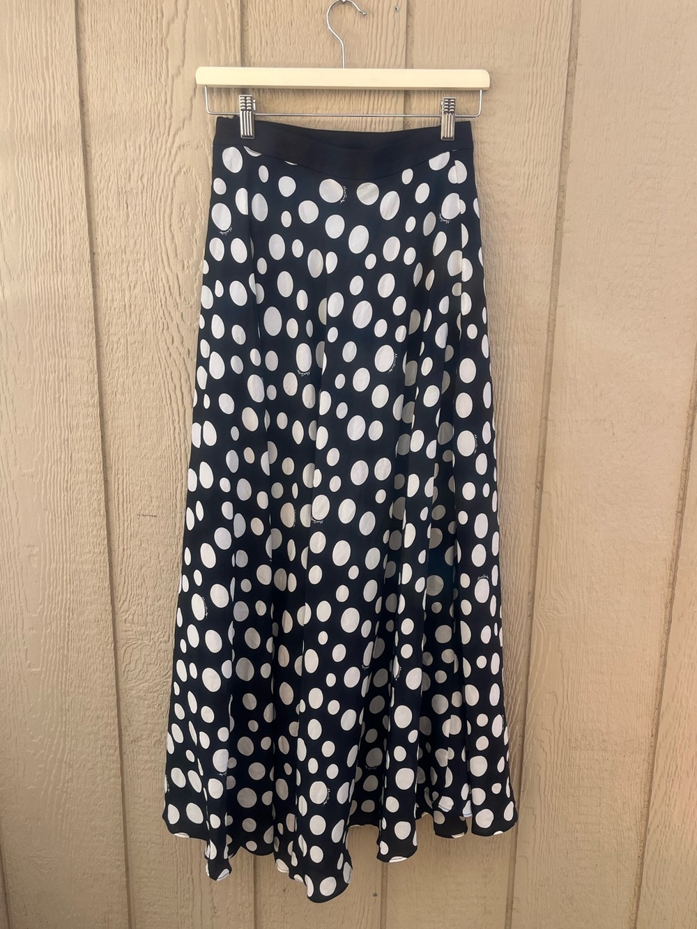 Miss Sixy Fig Skirt Polka Dot Maxi High Slit /High Waisted Small